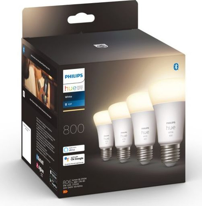 Llamba të mençura Philips Hue E27, 9W, dritë e bardhë rregullueshme, set 4 copë