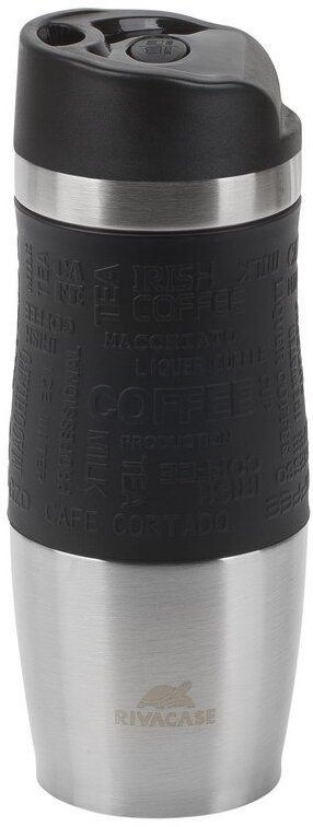 Termos Rivacase Thermal Mug, 380ml, çelik inox, argjend