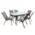 Set ngrënieje 7-pjesësh, Tavolinë + 6 karrige Leon textilene (HM5206.02), kaftë