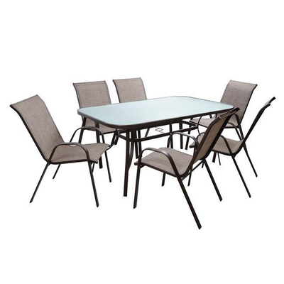 Set ngrënieje 7-pjesësh, Tavolinë + 6 karrige Leon textilene (HM5206.02), kaftë