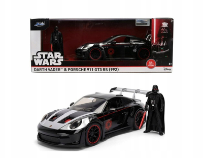 Maket veture Jada Star Wars Porsche 911 GT3 RS 992 Darth Vader, die cast, shkalla 1:24, i zi
