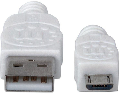 Kabllo USB 2.0 A në Micro USB, 0.3 m, e bardhë