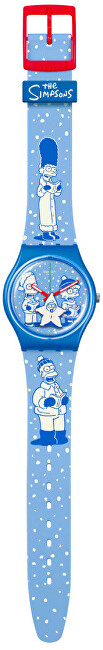Orë dore për kalamaj Swatch The Simpsons Tidings Of Joy SO28Z126, blu