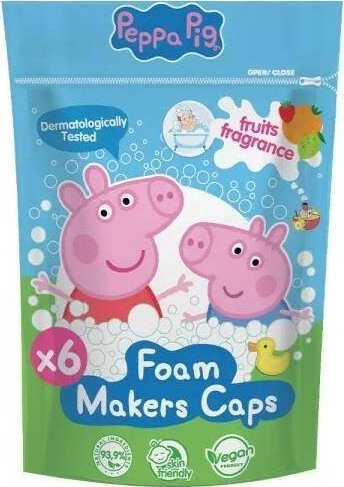 Пена за бања Peppa Pig Bath Foam, 6x16g, овошен мирис, за деца