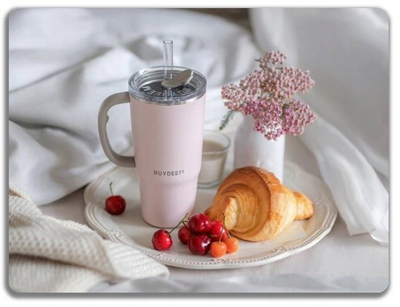 Termus BUYDEEM DS57, 700 ml, me pipëz, rozë