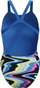 Rrobë banje grash Speedo Club Training Printed Leaderback, rezistente ndaj klorit, për stërvitje, e zezë blu