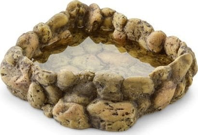 Enë uji për terrarium Exo Terra Corner Water Dish Large, 300 ml, pamje guri, ngjyrë natyrale