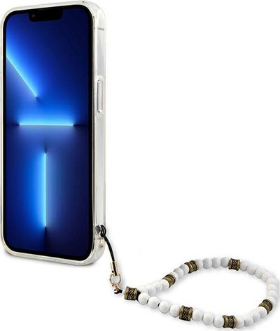 Mbështjellës telefoni Guess GUHCP13LKPSWH, për iPhone 13 Pro dhe 13 6.1", hardcase transparent, White Pearl