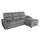 Divan qoshe me recliner SYNTHIA HM3308.03R, 246x159cm, me hapësirë ruajtjeje, gri