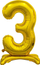 Balonë numër 3 Godan Foil Balloon BC ASZ3, 74 cm, ari