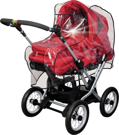 Mbulesë shiu për karrocë bebe SUNNYBABY universal, me shirita që duken natën, transparente