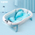 Kadë palosëse për bebe U-Grow, 77.5x50x21 cm, me jastëk dhe termometër digjital, blu