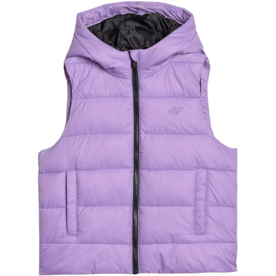Елек за девојчиња 4F F166 Jr Vest 4FJWSS25TVJAF166, синтетичко пердувче 4FWarm, хидрофобен, розов