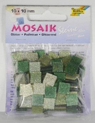 Gurë mozaiku dekorativë Folia Glitter Mix, 10x10mm, 45g, jeshile me shkëlqim