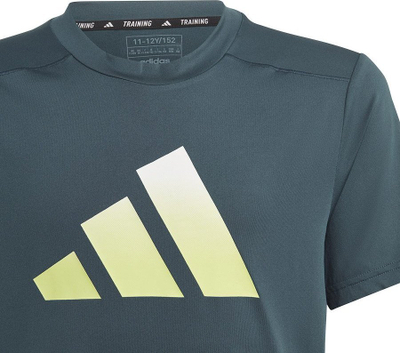 Bluzë sportive adidas TI Tee Jr IJ6416, poliestër, për kalamaj, jeshile