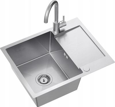 Lavaman kuzhine Luke Oceov, 60x48x20 cm, çelik inox, me rubinet dhe sifon