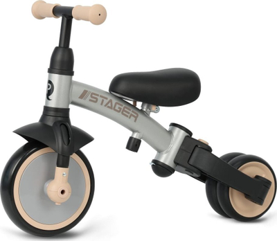 Трицикл 3во1 QPlay Stager, за деца 2-6 години, до 25 kg, сребрена боја