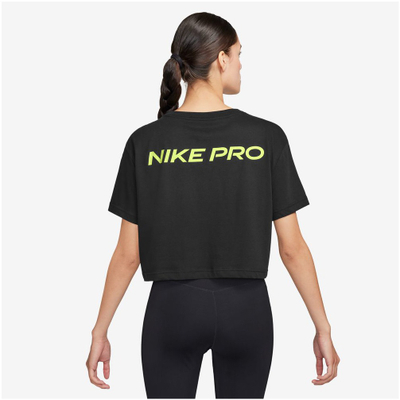 Bluzë e shkurtër Nike Dri Fit Pro SS për femra, sportive, e zezë