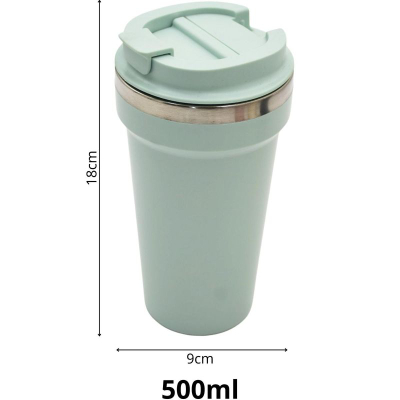 Термичка чаша Excellent Houseware Travel, 500 ml, инокс челик, зелена
