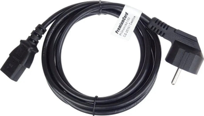 Kabllo rryme PremiumCord Power Cable 230V, 0.5m, 10A, e zezë