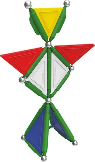 Set konstruktiv magnetik Plastwood Supermag Tags, 116 pjesë, ngjyra bazë