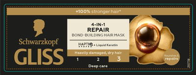Maskë flokësh Schwarzkopf Professional Gliss Repair 4-in-1, për flokë shumë të dëmtuar dhe të thatë, 400ml