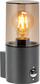 Lampë fasade SALVIA, me sensor lëvizje, E27 15W, IP54, gri e errët