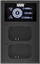 Karikues dykanalsh për kamera Newell FDL-USB-C, për bateri NP-FW50, me ekran LCD, i zi