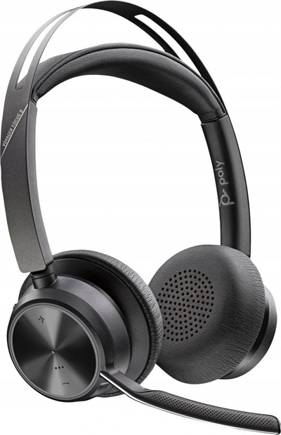 Kufje Bluetooth HP Poly Voyager Focus 2-M, Microsoft Teams, me bazë karikimi, të zeza