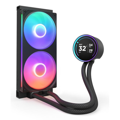 Ftohës uji për CPU NZXT Kraken Elite 280 RGB, 280mm, me ekran LCD, i zi