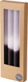 Qirinj dekorativë Boltze Simple Wax Candles, set me 4 copë, 25 cm, gri me të zezë