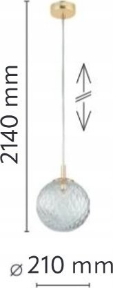 Llampë varëse TK Lighting Cadix, 1xE27, Ø21 cm, xham i tejdukshëm