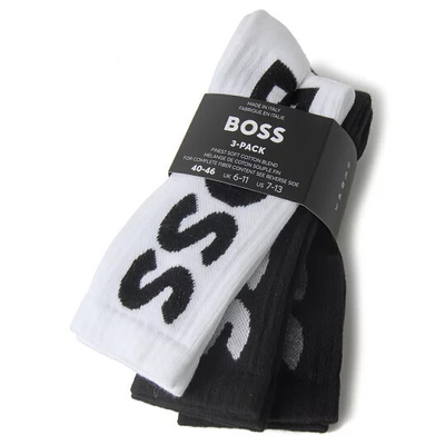 Set çorape për meshkuj Hugo Boss, 3 palë, të zeza/bardha