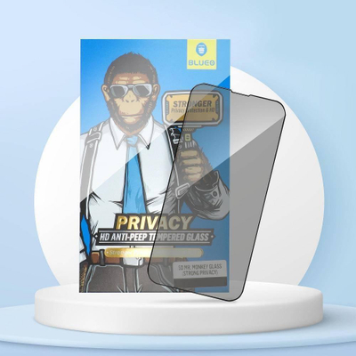 Mbrojtës ekrani Mr Monkey Glass 5D për iPhone 13, xham i fortë i kalitur, privatësi, i zi