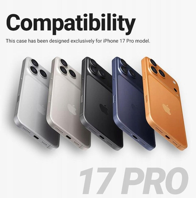 Mbrojtëse telefoni Crong Hybrid Frost MAG, MagSafe, për iPhone 17 Pro, e zezë