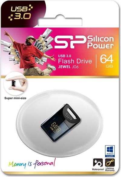 USB Silicon Power Jewel J06, 64GB, USB 3.0, blu