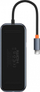 HUB USB Baseus Metal Gleam, USB C në 4x USB 3.0, 5Gbps, gri e errët