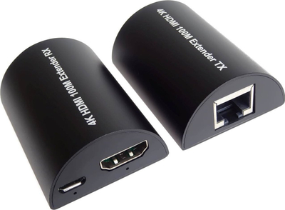Zgjatës HDMI PremiumCord 4K, deri në 100m me Cat5e/Cat6, i zi