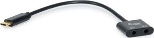 Аудио адаптер Equip USB-C, двоен 3.5mm, DAC, сив