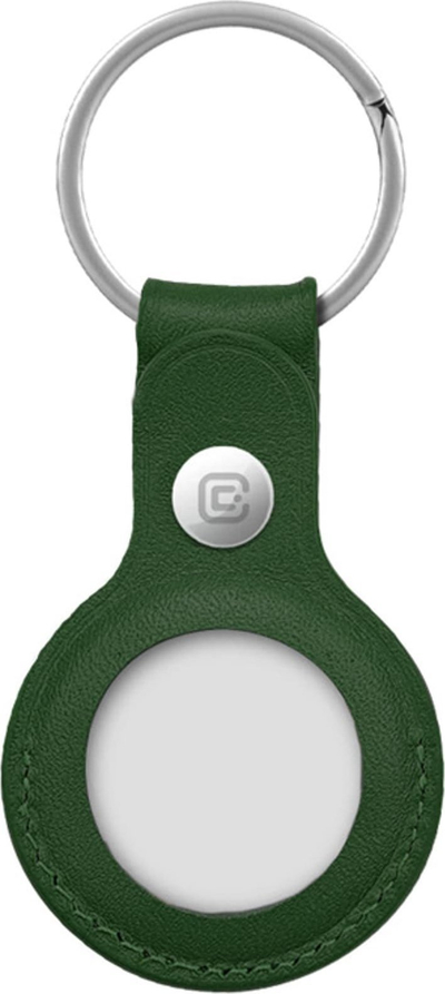 Mbajtëse çelësash Crong Leather Case me unazë, për Apple AirTag, lëkurë, jeshile