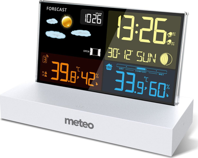 Stacion moti METEO SP110B, DCF, temperaturë brenda dhe jashtë, i bardhë