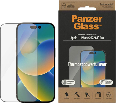 Xham mbrojtës PanzerGlass për Apple iPhone 14 Pro, me kornizë instalimi