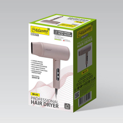 Tharëse flokësh Maestro MR-232, 2000W, e zezë