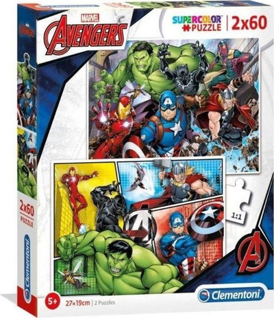 Set puzzle Clementoni Avengers, 2x60 elemente