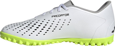 Këpucë futbolli Adidas Predator Accuracy.4 për tapet me bar sintetik, me tapë gome, materiale sintetike, të bardha
