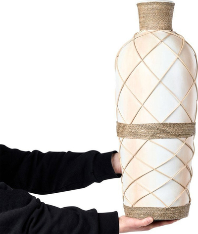 Vazo dekorative ROKAN Ceramic, terrakotë, e gjatë, bezhë e çelët
