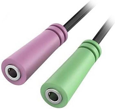 Adapter Hama 4-pin, 3.5 mm - 2x 3.5 mm, e zezë