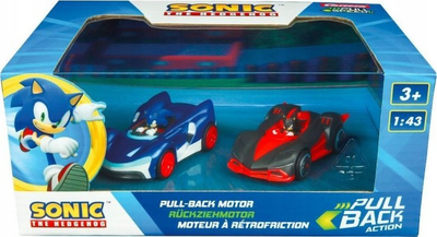 Set lodrash me makina Pull &amp; SPEED Hedgehog Sonic Vs Shadow, me mekanizëm me tërheqje, 4", shumëngjyrësh
