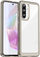 Mbështjellës telefoni Hurtel Outer Space për Samsung Galaxy A56, kornizë e butë, pjesë e pasme gjysmë e tejdukshme, i zi