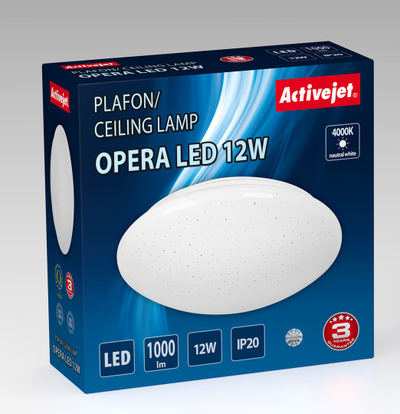 Llambë tavani Activejet AJE-OPERA, LED 12W, 4000K, e bardhë